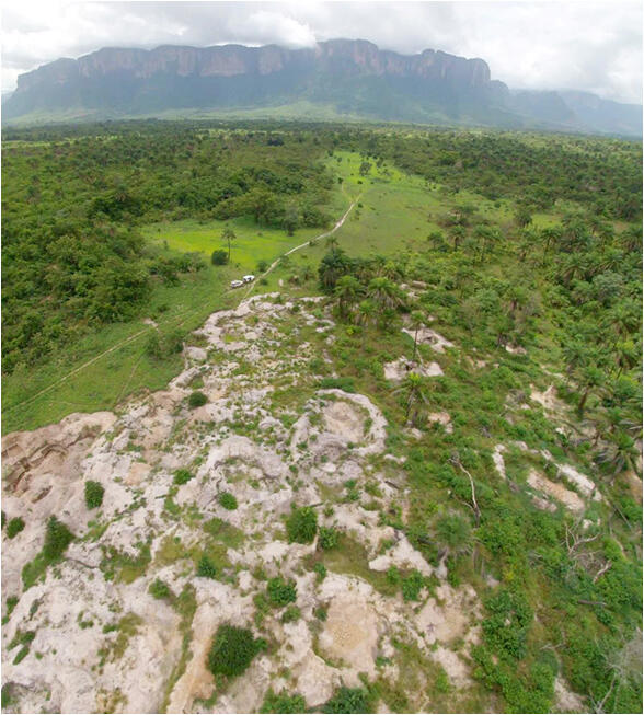 An aerial image of the Banyama mine site, Guinea 