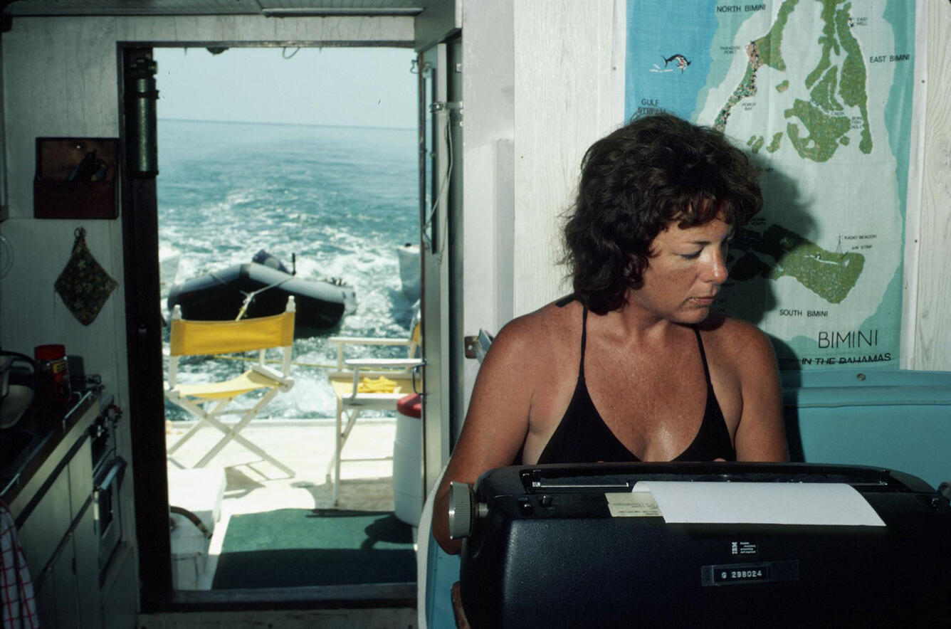 Barbara Lidz works on a manuscript | U.S. Geological Survey