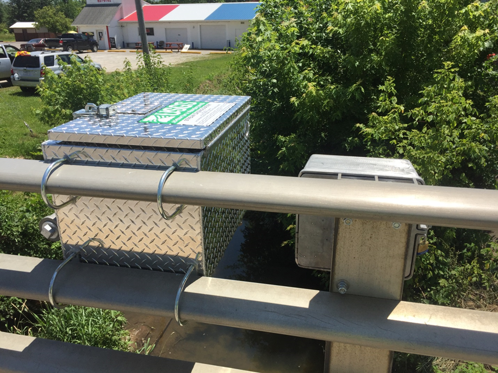 New USGS streamgage on Bee Hunter Ditch in Linton, Indiana.