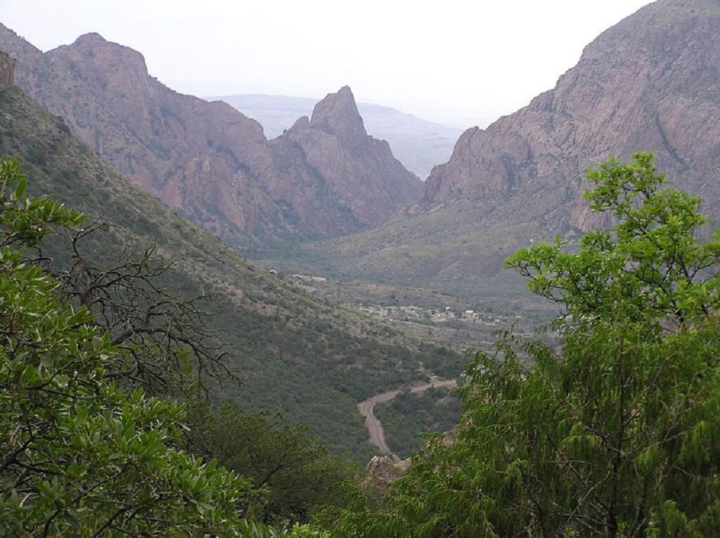 A few of the jagged mountains of the green and vast Big Bend National Park.