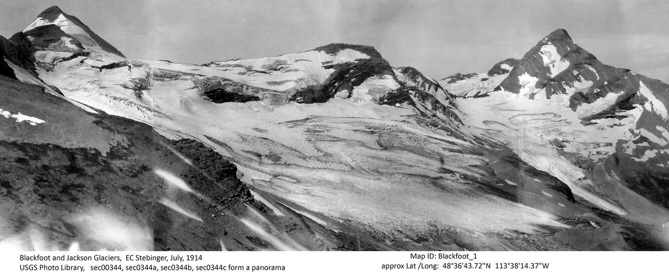 Blackfoot Glacier in Glacier National Park, circa 1914.  Image 1 of 5.