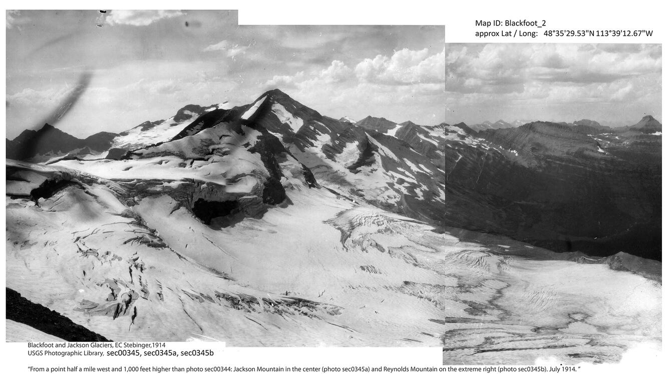 Blackfoot Glacier in Glacier National Park, circa 1914.  Image 2 of 5.