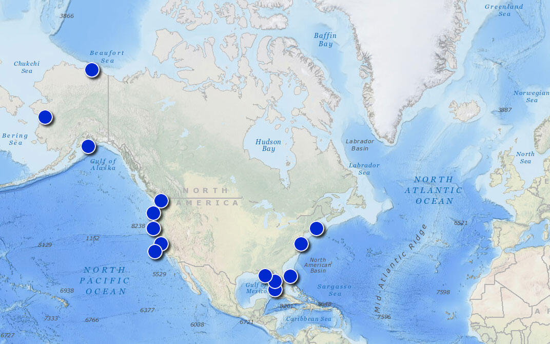 A global map shows locations where the USGS completed field work in August and September of 2019.