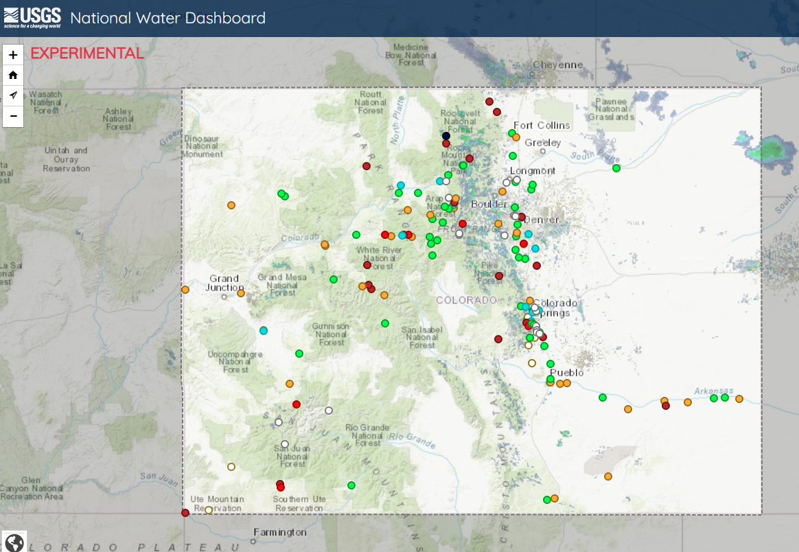 Screen shot Colorado Water Dashboard