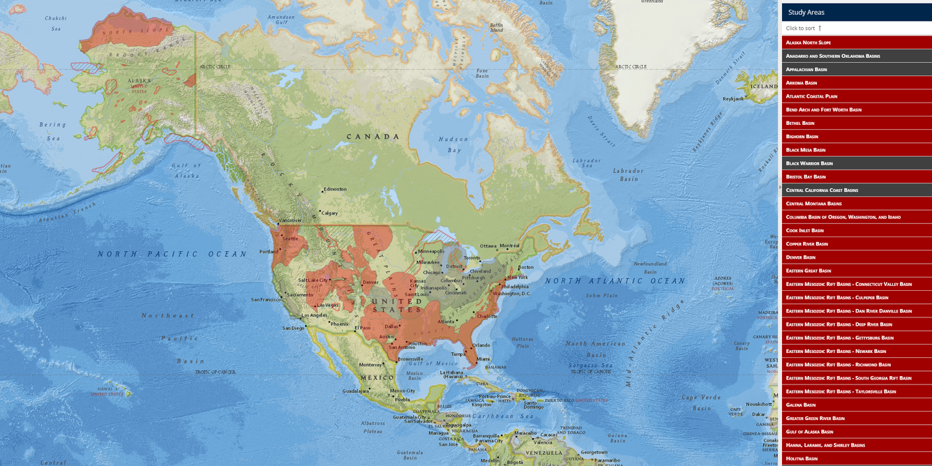 CO2 sequestration assessment interactive map