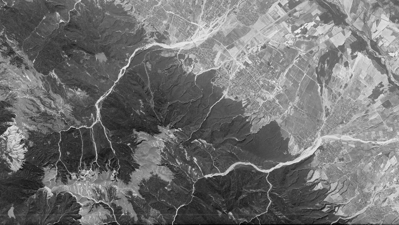 Black and white satellite image from CORONA mission