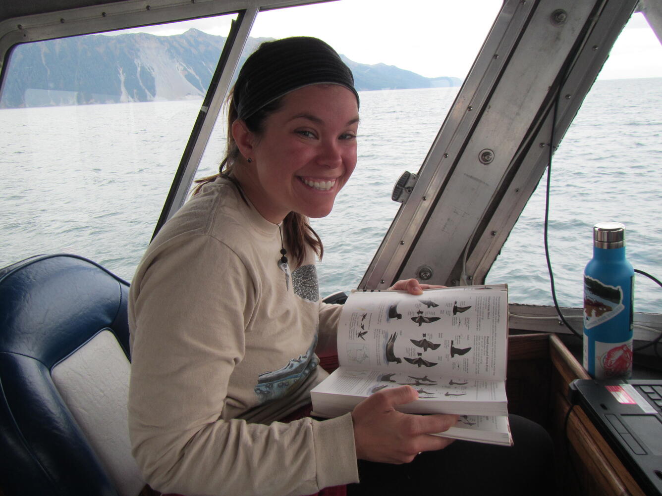 Caitlin Marsteller on a boat