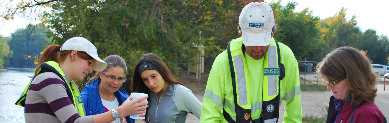 USGS scientists volunteering with citizen scientists