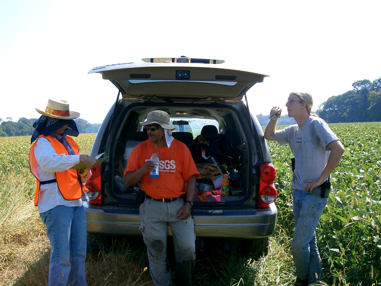 Rufus Catchings takes break during fieldwork