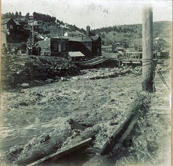 Damage in Central City following a flood in June 1907