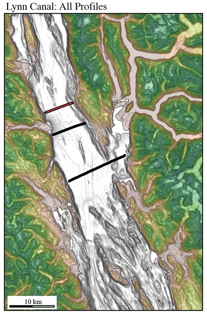 Location map shows lines where seismic reflection data was collected.