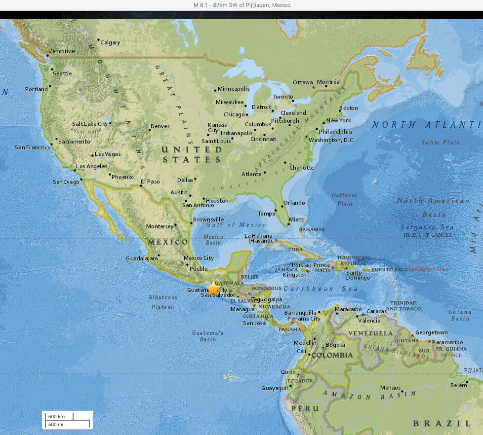 Illustrative map to show epicenter of an earthquake located in the ocean and what the ocean floor looks like there.
