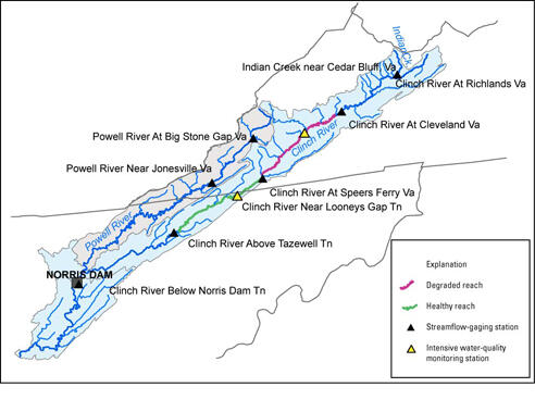 Map showing the Clinch River Watershed
