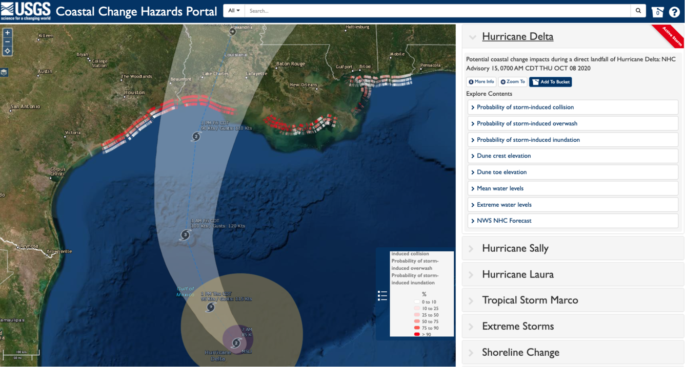 Hurricane Delta Coastal Change Forecast