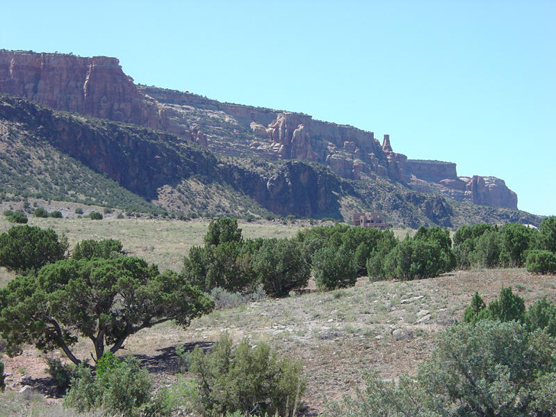 This is a photo that shows the escarpment associated with the Redlands Fault.