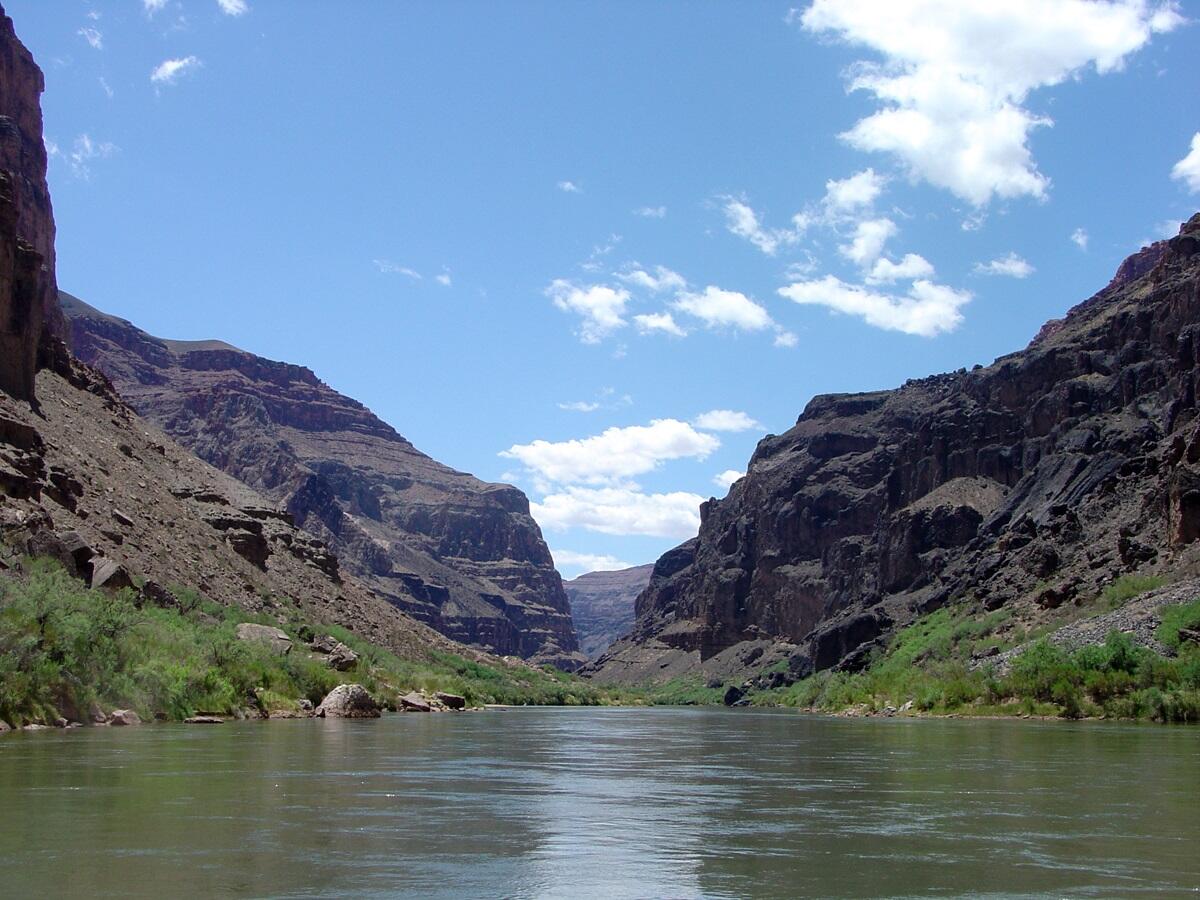 This is a photo of remnants of massive lava flows that poured into the Grand Canyon in Quaternary time.