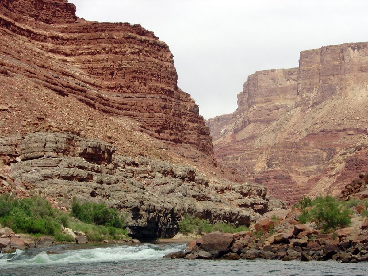 This is a photo of the Colorado River from above Cave Springs Rapid.