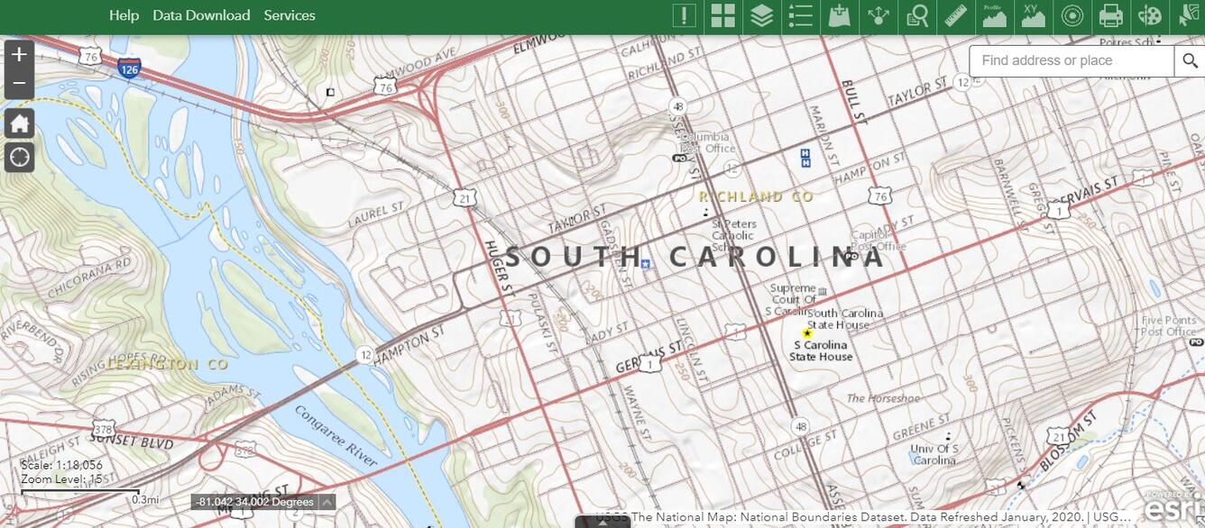 Columbia, SC in TNM Viewer