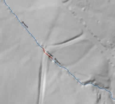 Elevation derived hydrography conflation error example 10