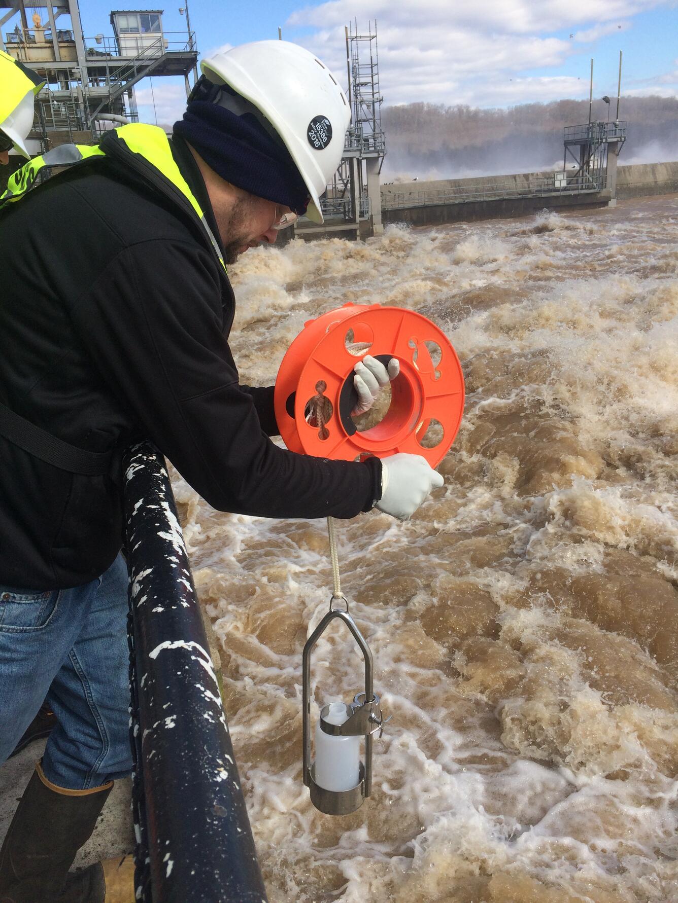 Pesticide sampling at Conowingo Dam