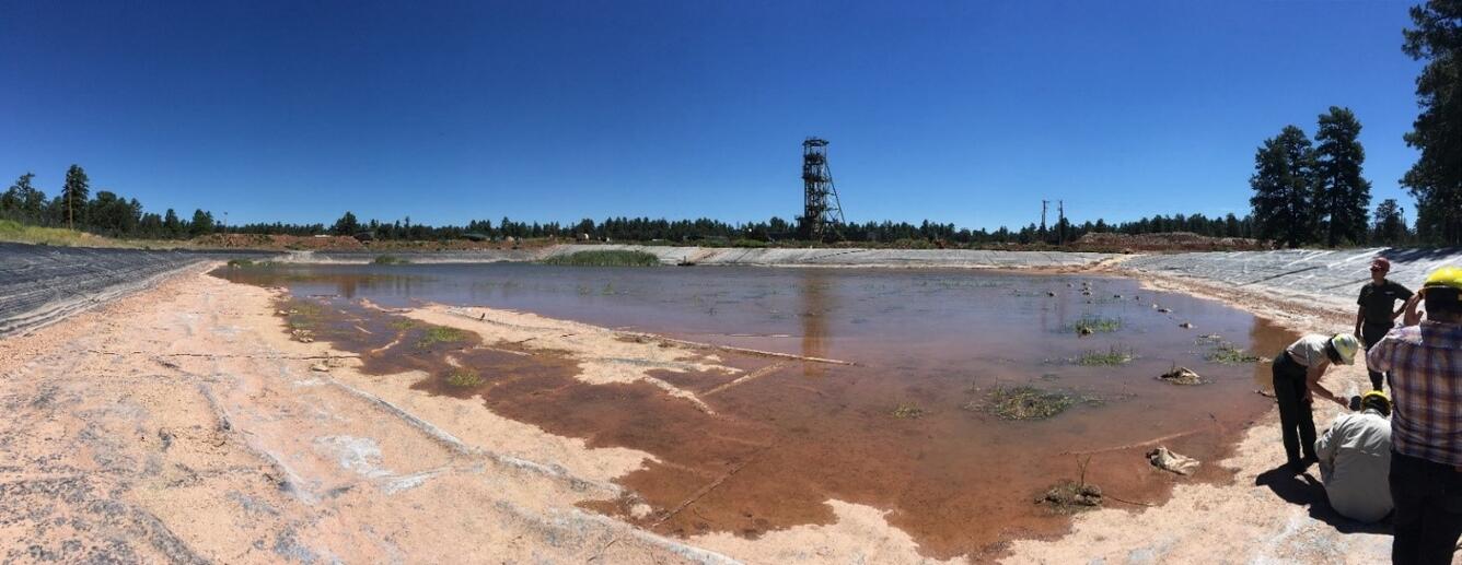 Containment pond at Canyon Mine 