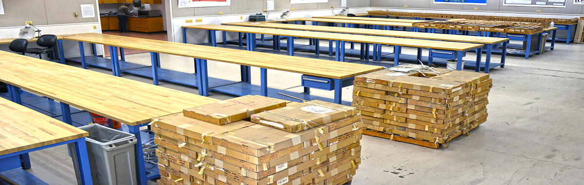 Core examination room at the USGS Core Research Center