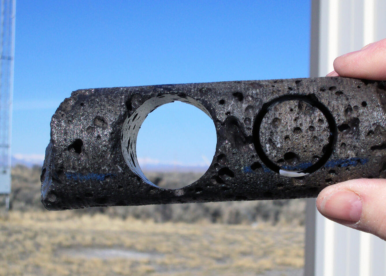 Core sample from eastern Snake River Plain aquifer