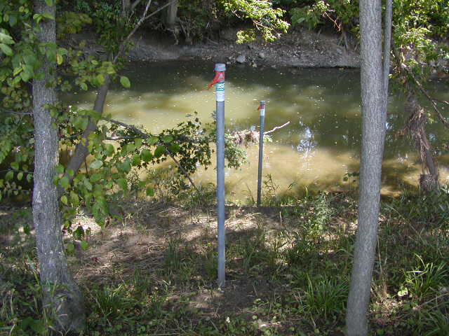 The approach crest-stage gages at the gage, Stillwater River near Ansonia, Ohio (03263168).