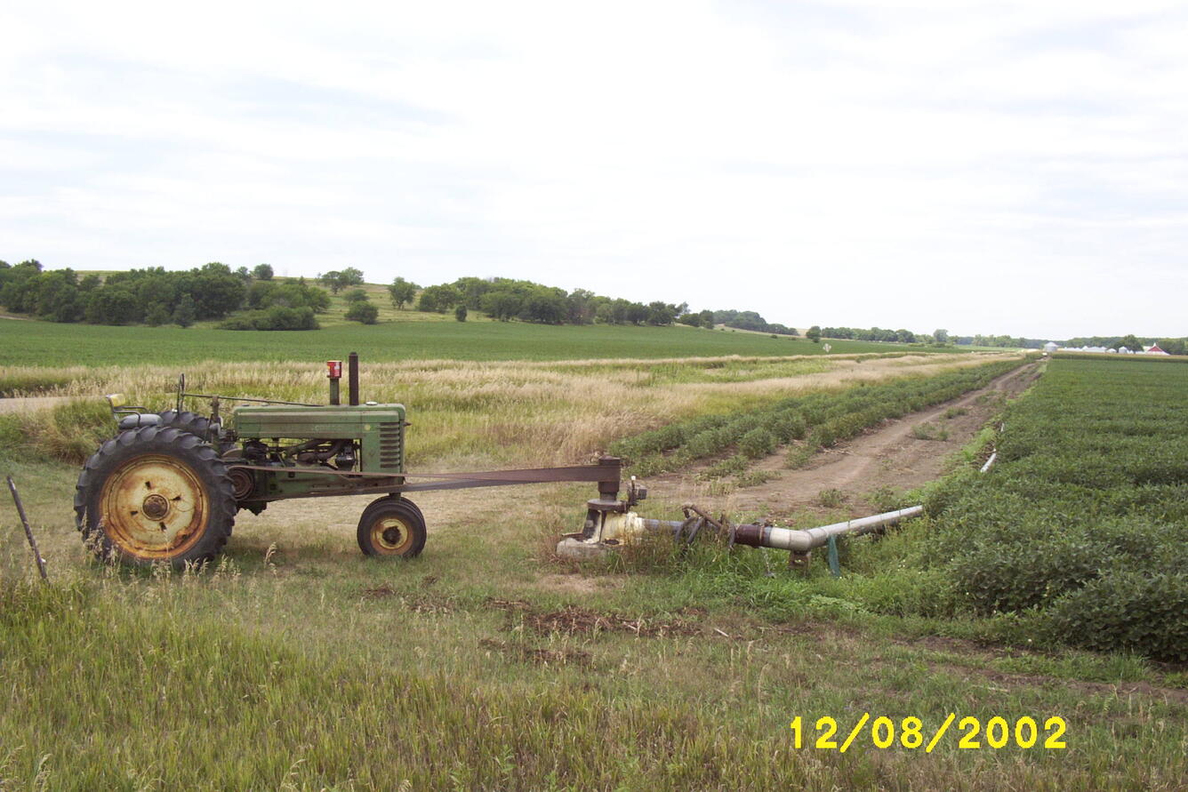 Tractor on a farm field in Nebraska