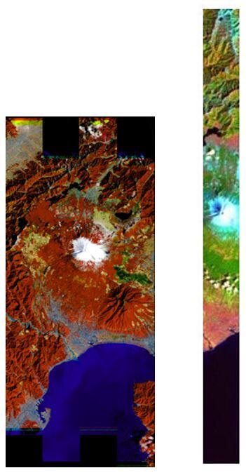 ALI sample image 6,5,4 (RGB) Mt Fuji, Japan. Hyperion sample image 215,54,18 Mt Fuji, Japan. 