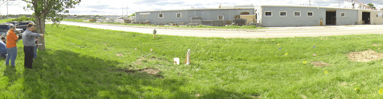 Bioretention cell before construction, Omaha Sewer Maintenance Facility