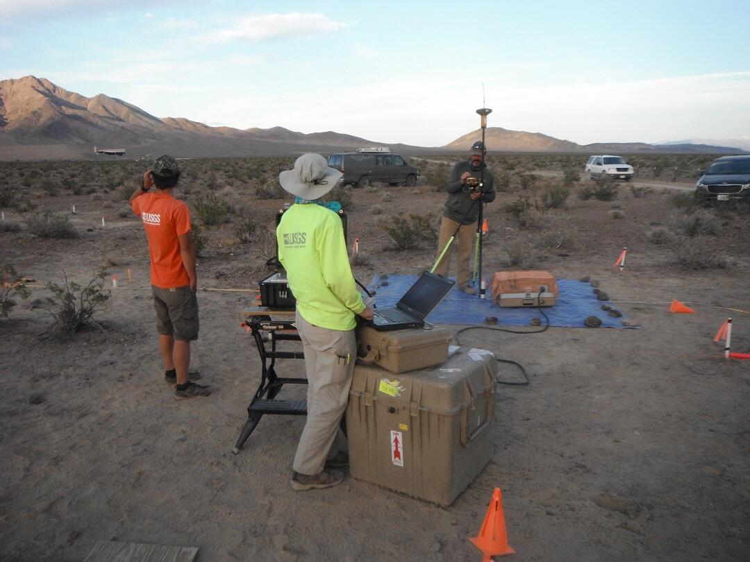 Scientists working at the Amargosa Desert Research Site