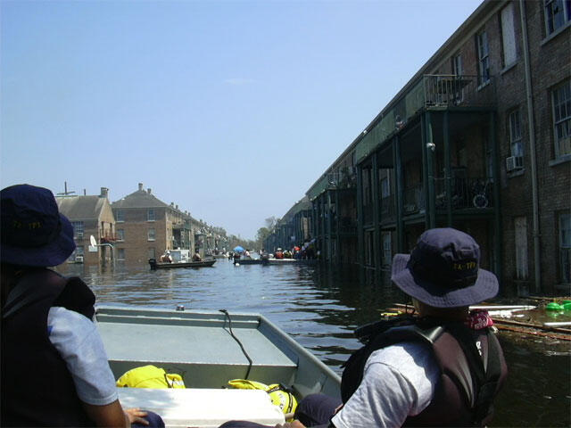 WARC researchers in Louisiana help with boat and rescue after Hurricane Katrina 
