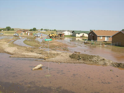 Residential Area of Hermosa Inundated by Flooding