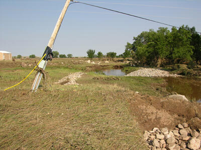 Bent Utility Pole in South Dakota