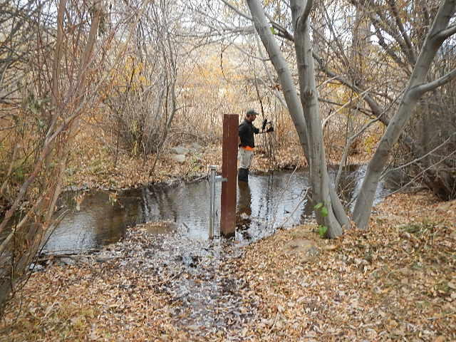 Measuring streamflow at Clear Creek, Nevada
