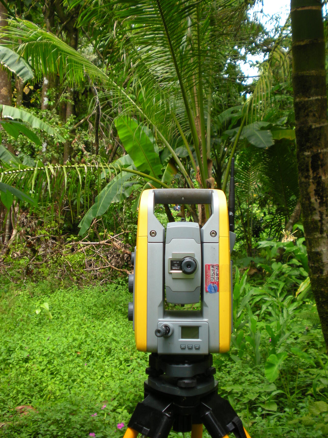 color photo of total station surveying equipment in Pohnpei