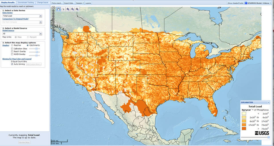 Figure showing the main page of the SPARROW Decision Support Tool