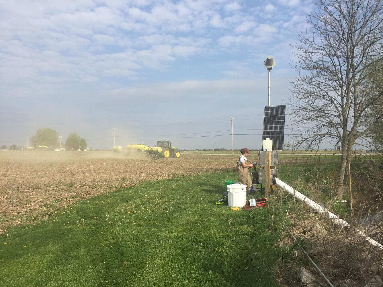 Sampling at the school Branch super gage CR750N site