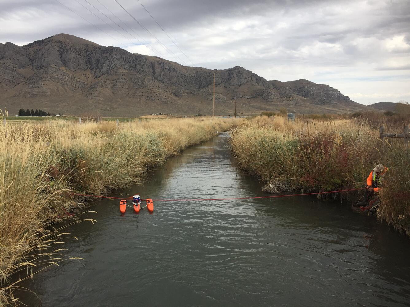 Measuring discharge with an ADCP in an irrigation canal in the Big Lost River valley, Idaho