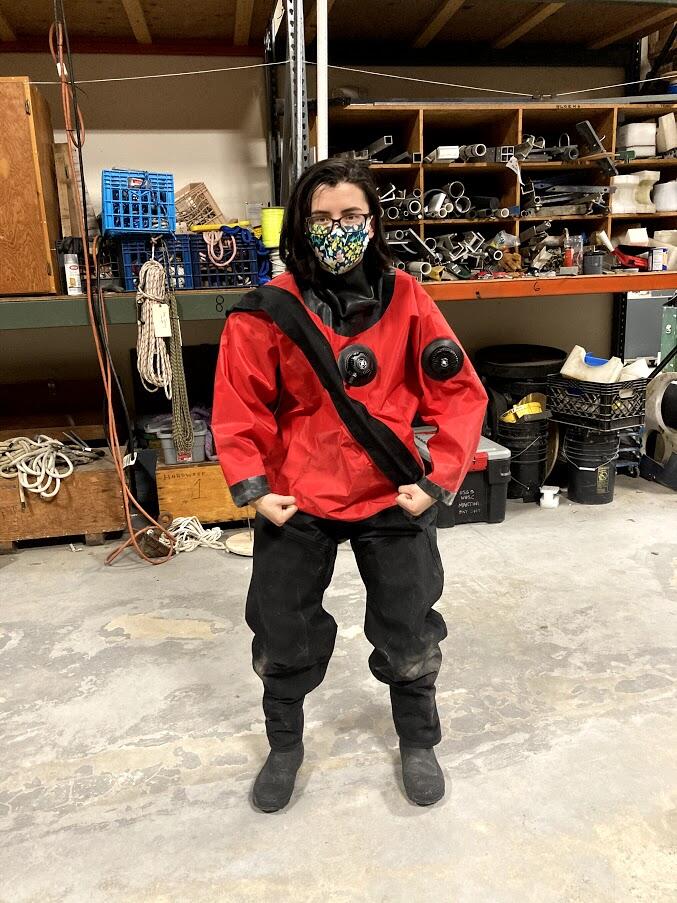 Jin-Si Over wearing a dry suit