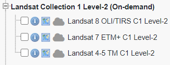 EarthExplorer Landsat Collection 1 Level-2 On-Demand Datasets