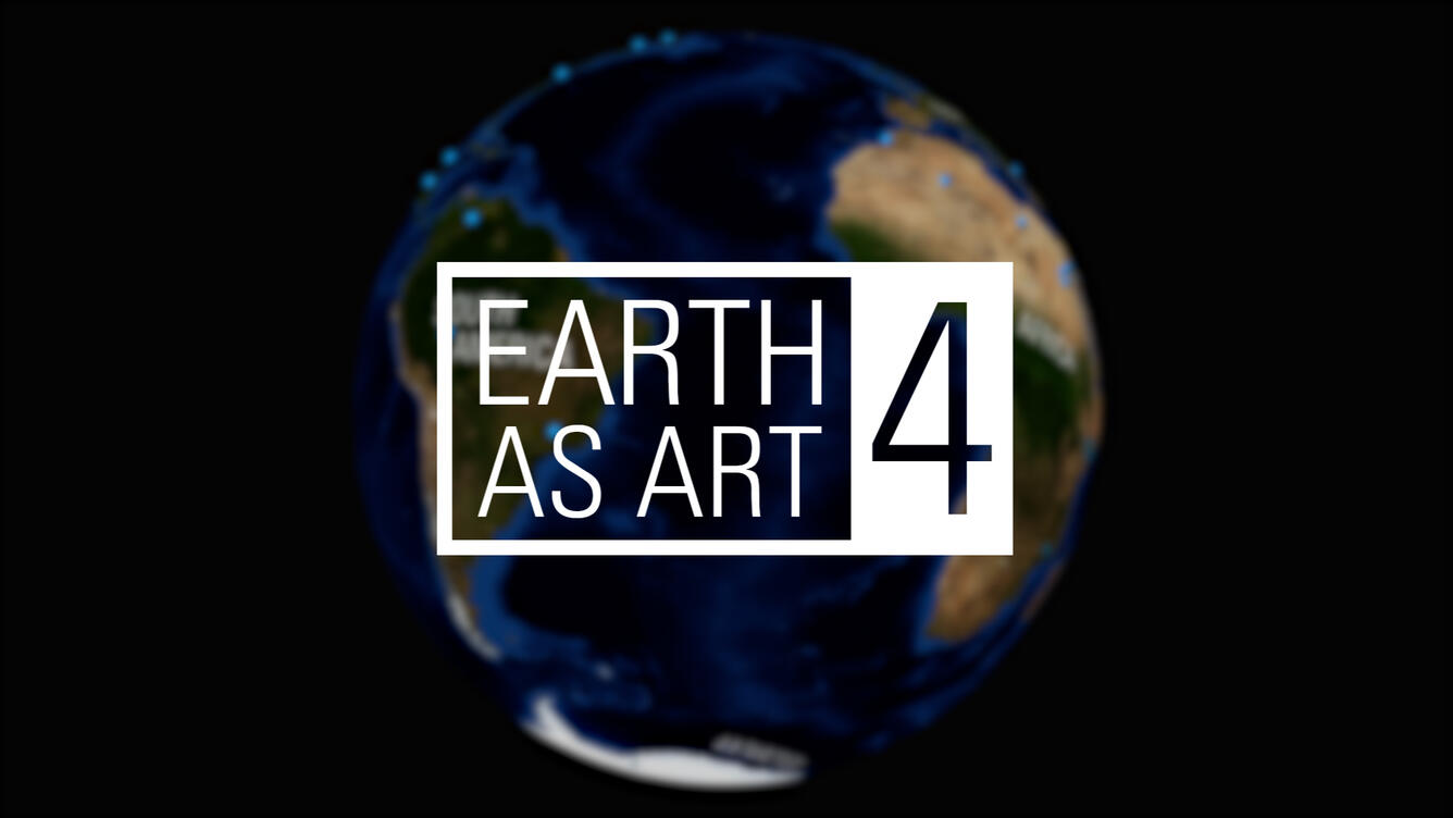 Earth As Art 4 color logo, with Earth in background and text in foreground