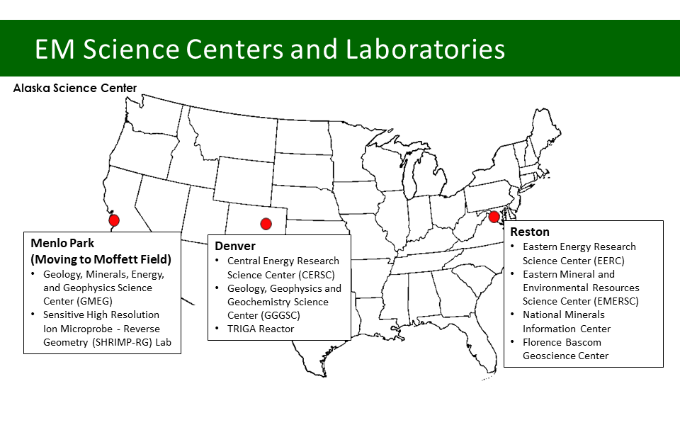 Energy & Minerals Mission Area location map