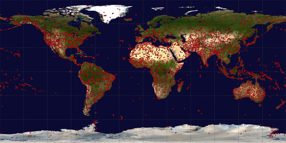 Satellite image showing hyperion data availability.