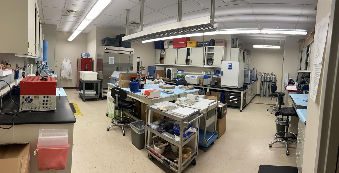 Interior of the USGS Earth Systems Biogeochemistry Laboratory