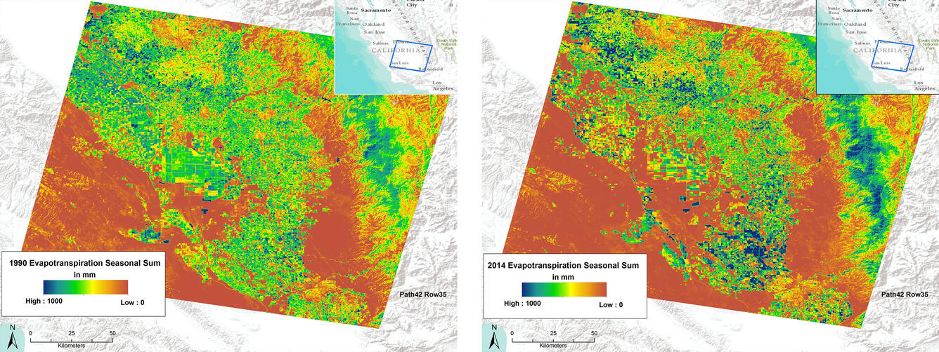 Water use in San Joaquin Valley from Landsat imagery