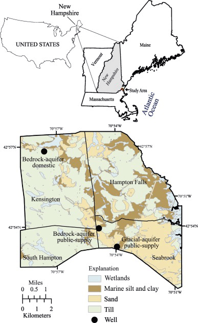 Assessing the variability of arsenic over multiple time scales study area map