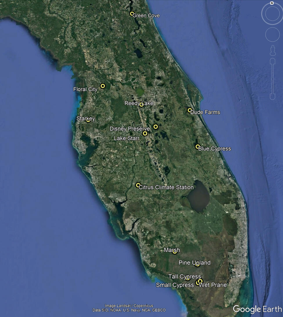 Location of USGS Caribbean-Florida Evapotranspiration Stations