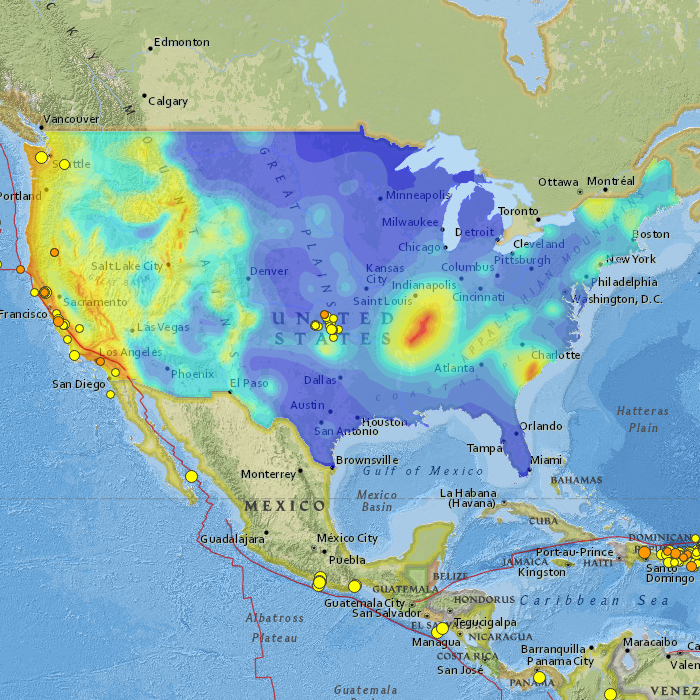 Screen shot of earthquake mapper.